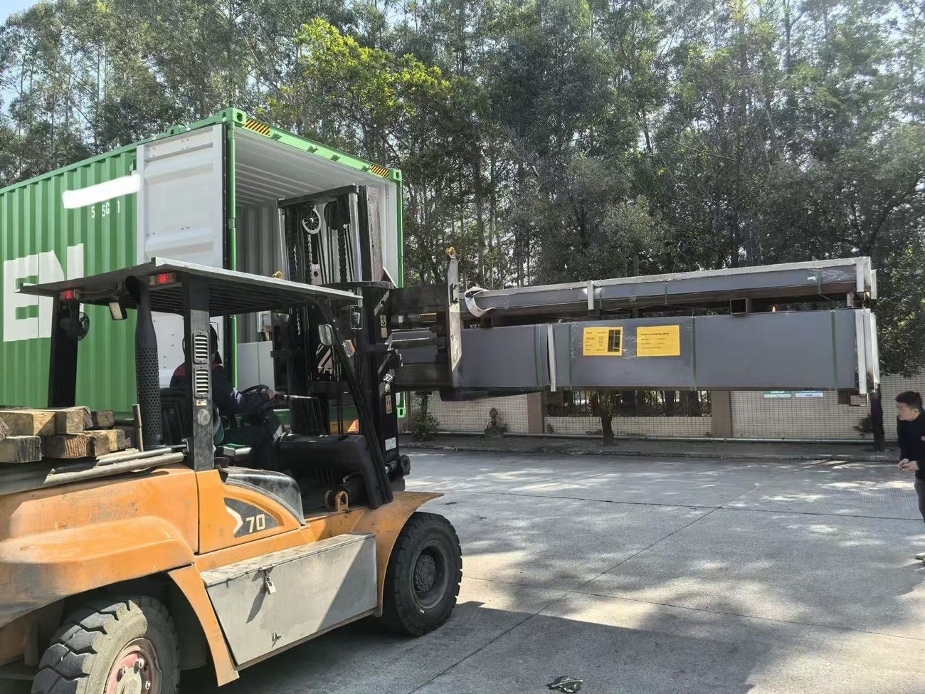 Heavy cargo shipment scene