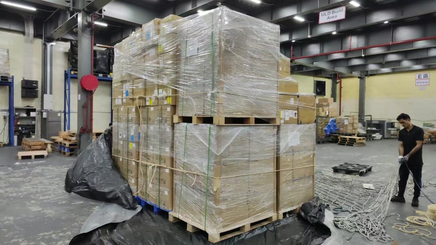 Warehouse pallet cargo scene